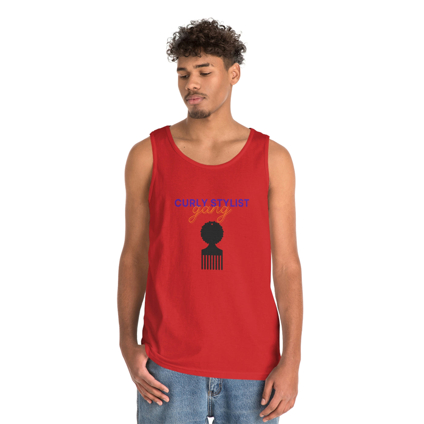 Curly Stylist Gang-Unisex Heavy Cotton Tank Top - curlysister