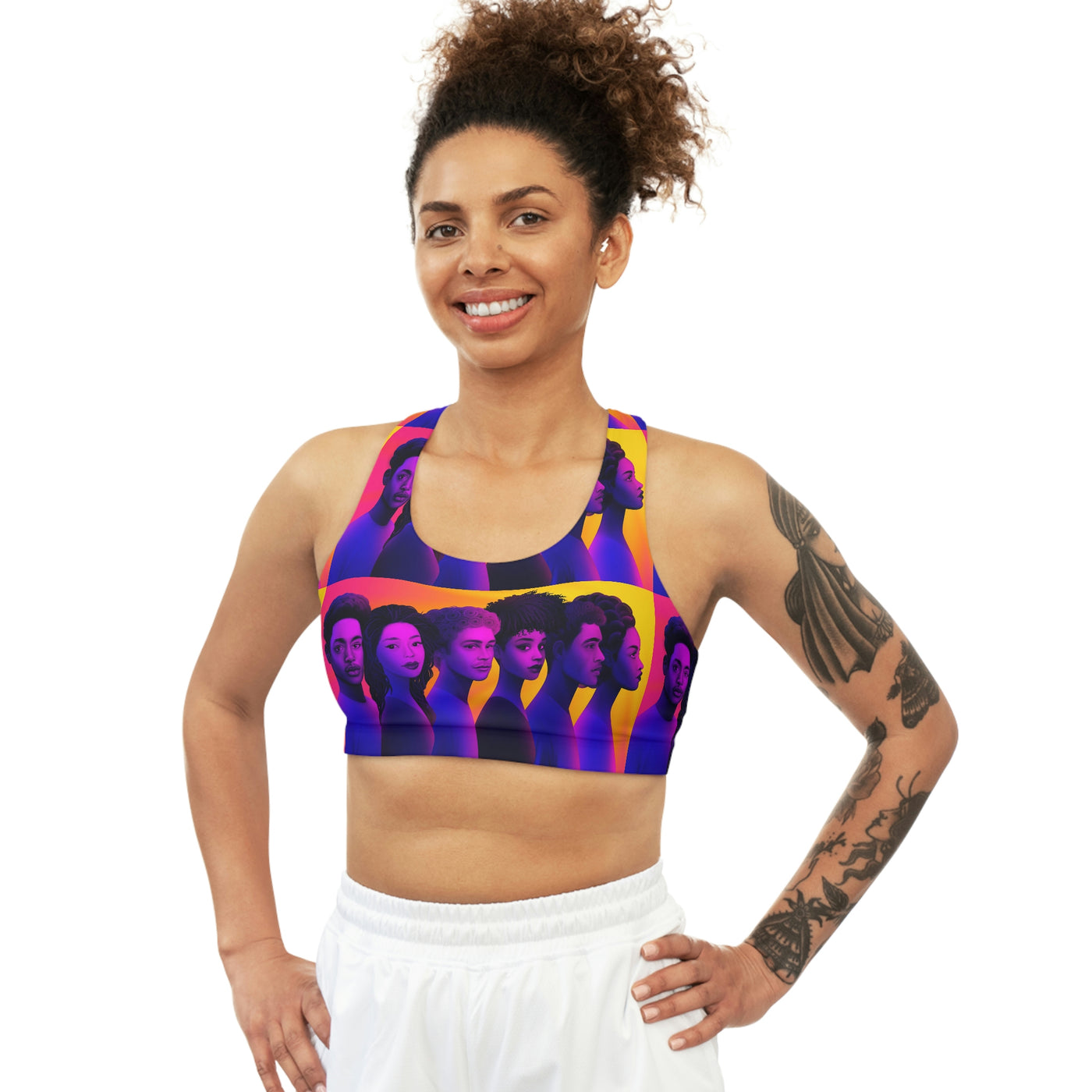 Curly Sister Seamless Sports Bra (AOP)