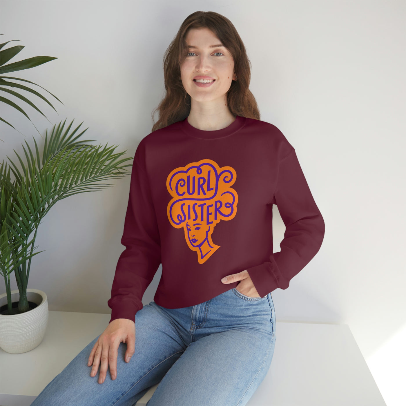 Curly Sister- Women Heavy Blend™ Crewneck Sweatshirt - curlysister