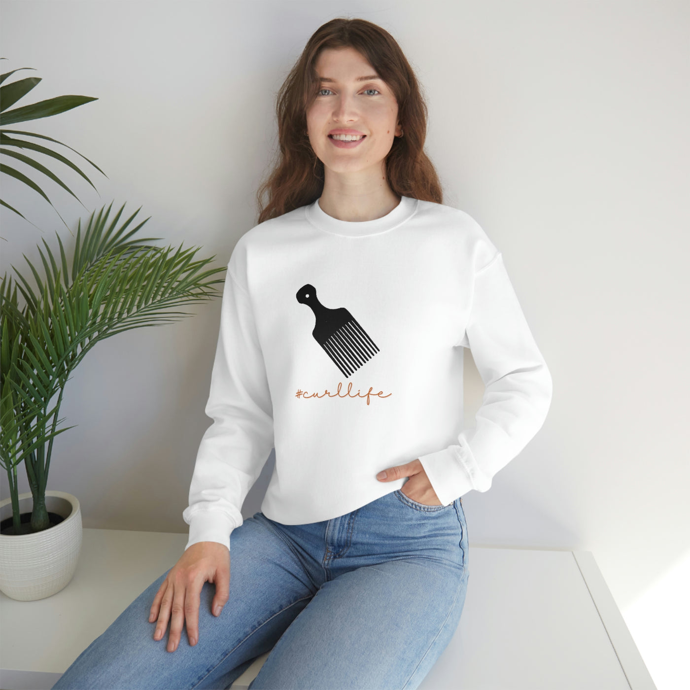 curl life - Unisex Heavy Blend™ Crewneck Sweatshirt - curlysister