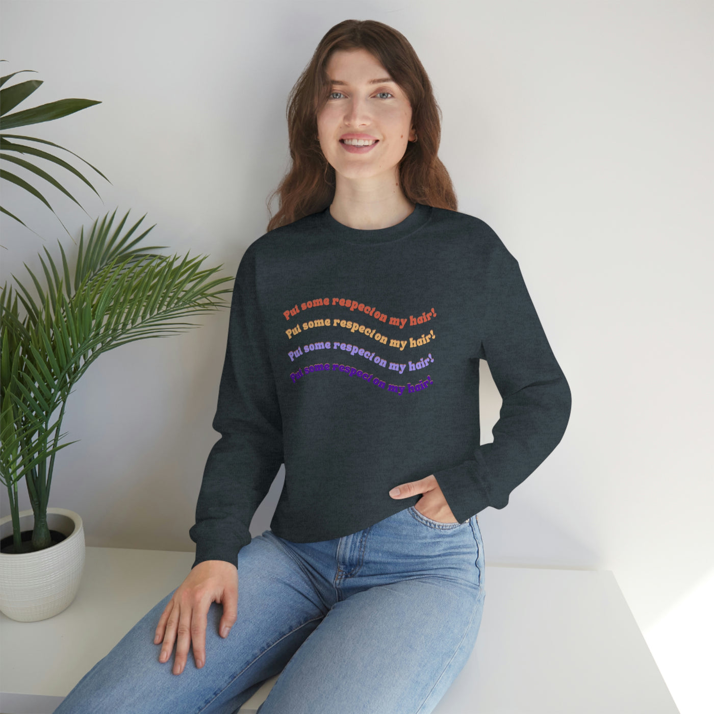 Put Some Respect On My Hair! - Unisex Heavy Blend™ Crewneck Sweatshirt - curlysister