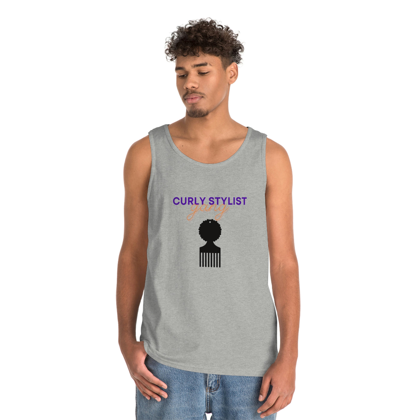 Curly Stylist Gang-Unisex Heavy Cotton Tank Top - curlysister
