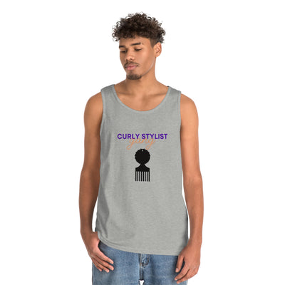 Curly Stylist Gang-Unisex Heavy Cotton Tank Top - curlysister