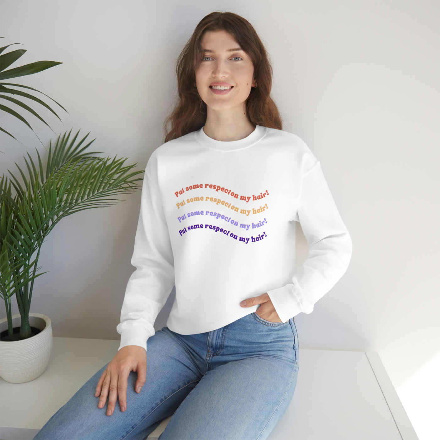 Put Some Respect On My Hair! - Unisex Heavy Blend™ Crewneck Sweatshirt - curlysister